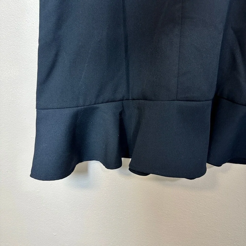 LOFT Navy Blue‎ Sleeveless Flounce Hem Button Front Pocket Shift Dress 12P